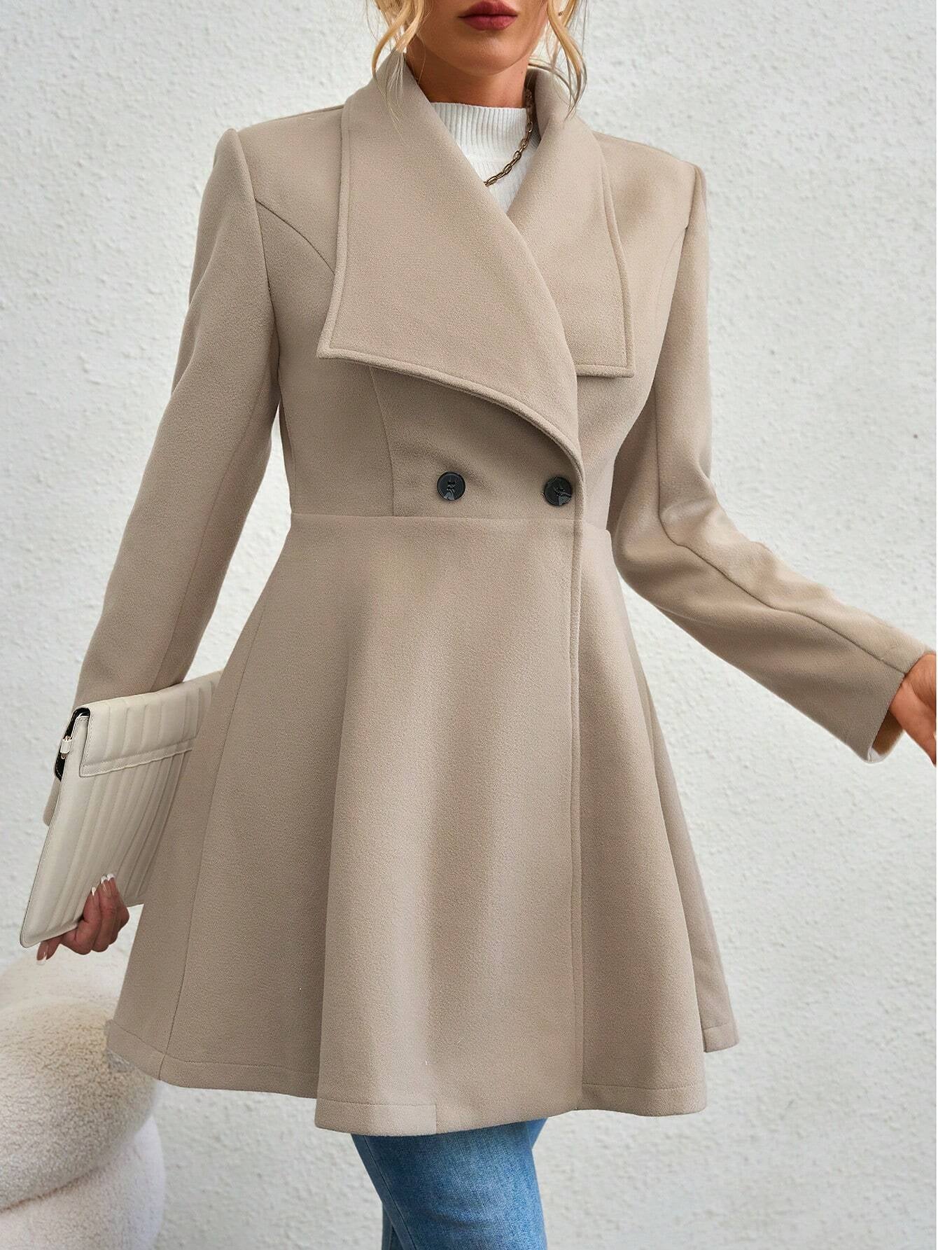 Ardnt Waterfall Collar Double Button Overcoat