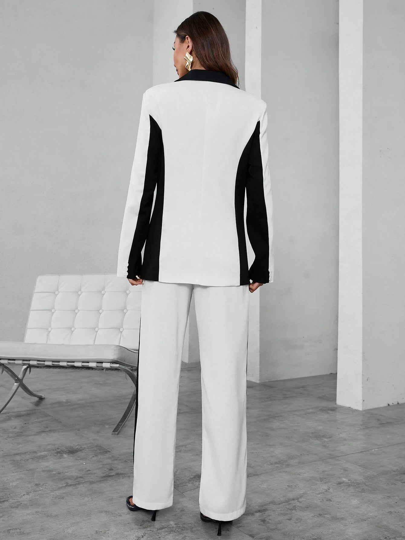 Privé Women'S Contrast Color Formal Suit Set