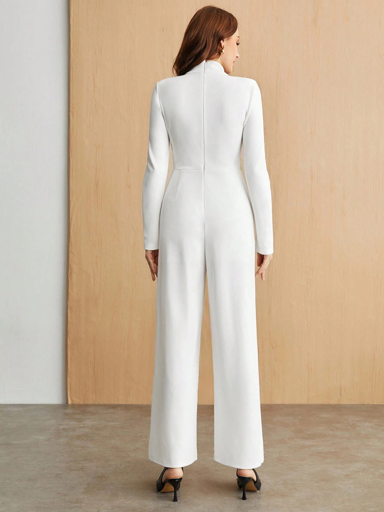 Bizchic Women'S Hollow Out Collar Jumpsuit without Waist Belt